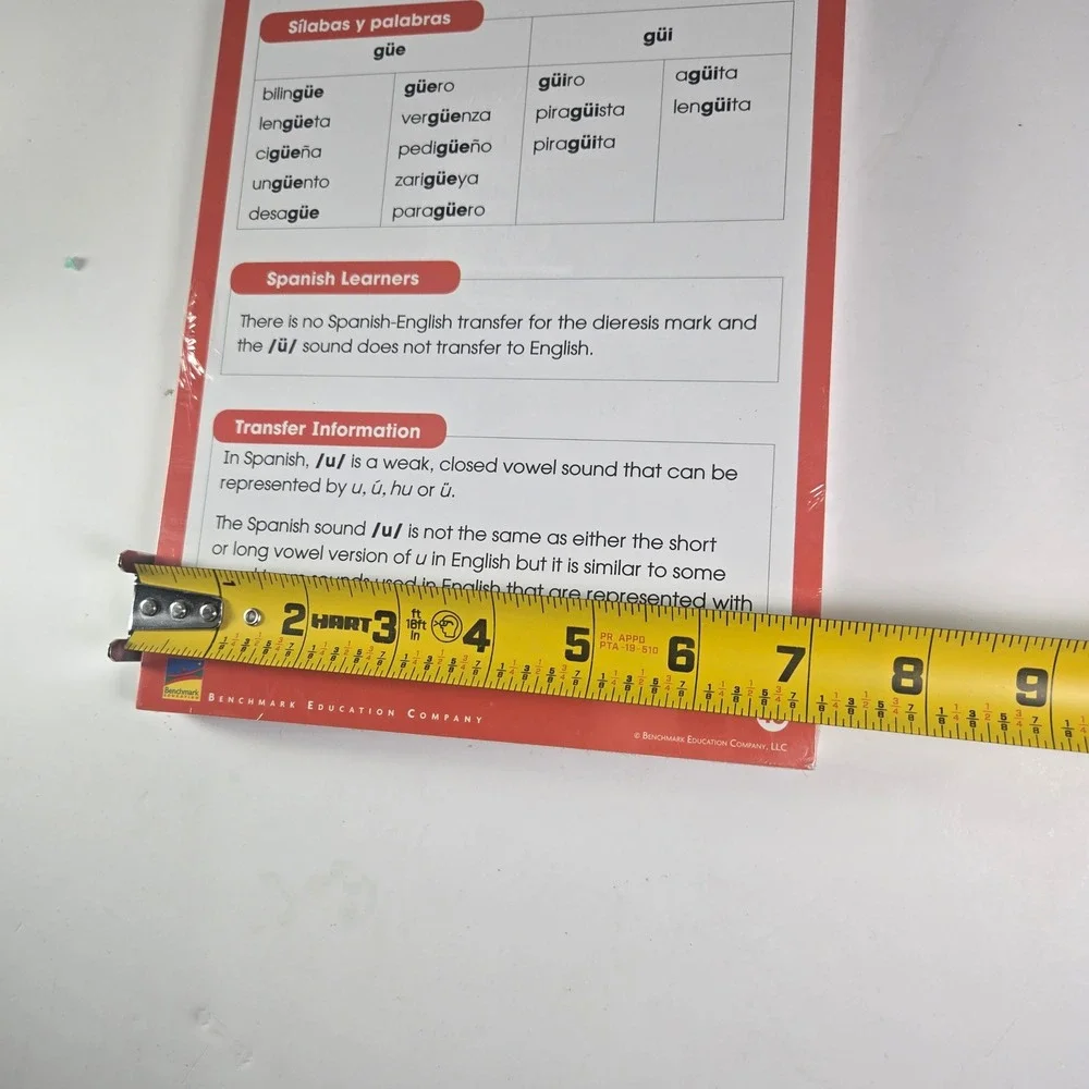 Benchmark Education Company Spanish Language Learning Flashcards  Vowel Sounds